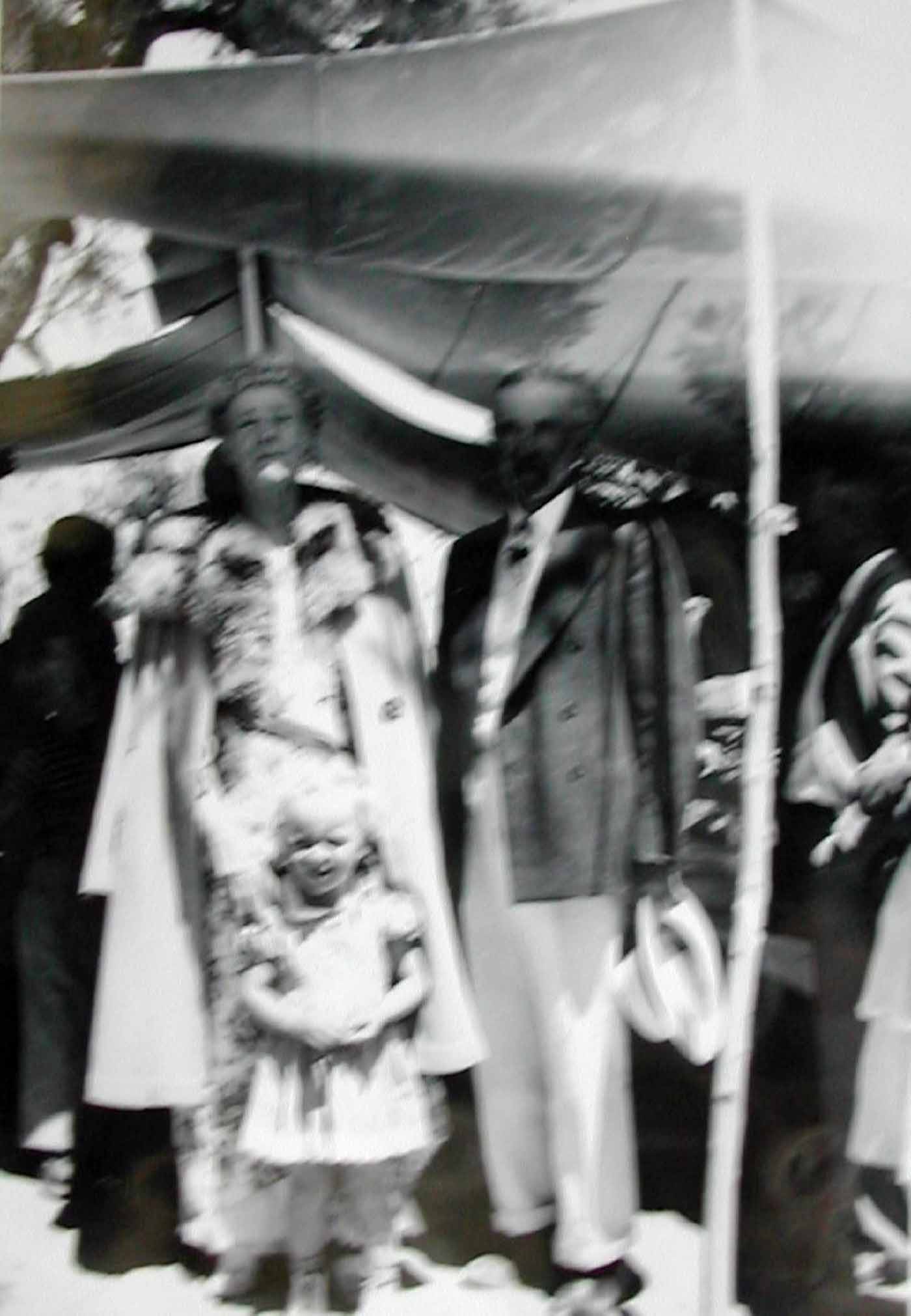1942 Ashrama convention tent -  Franklin, Sherifa & Sylvia*
