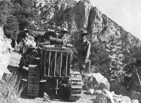 1947 Ashrama camp - a photo op on the tractor