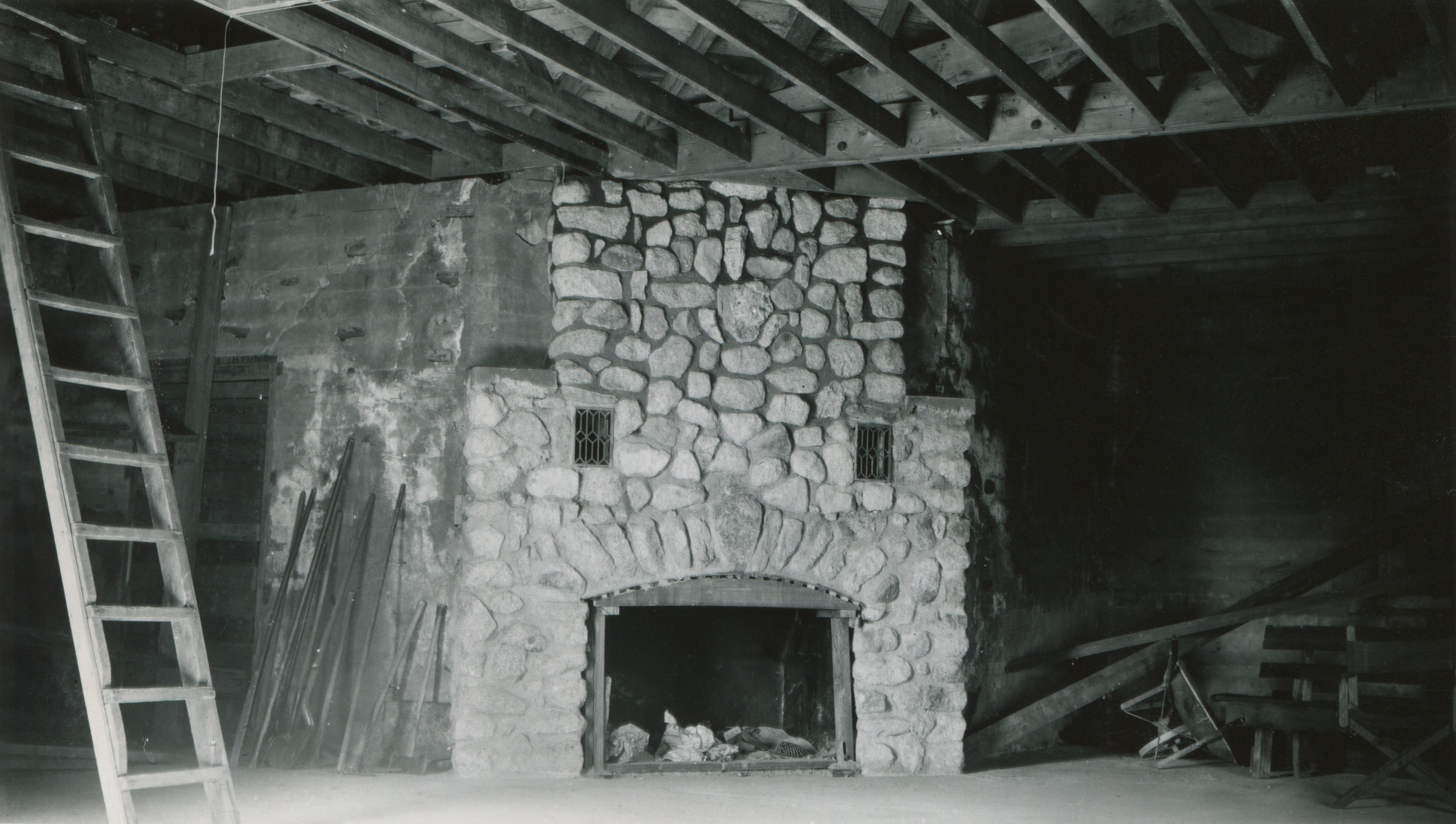 1949 Ashrama camp - the Ashrama fireplace