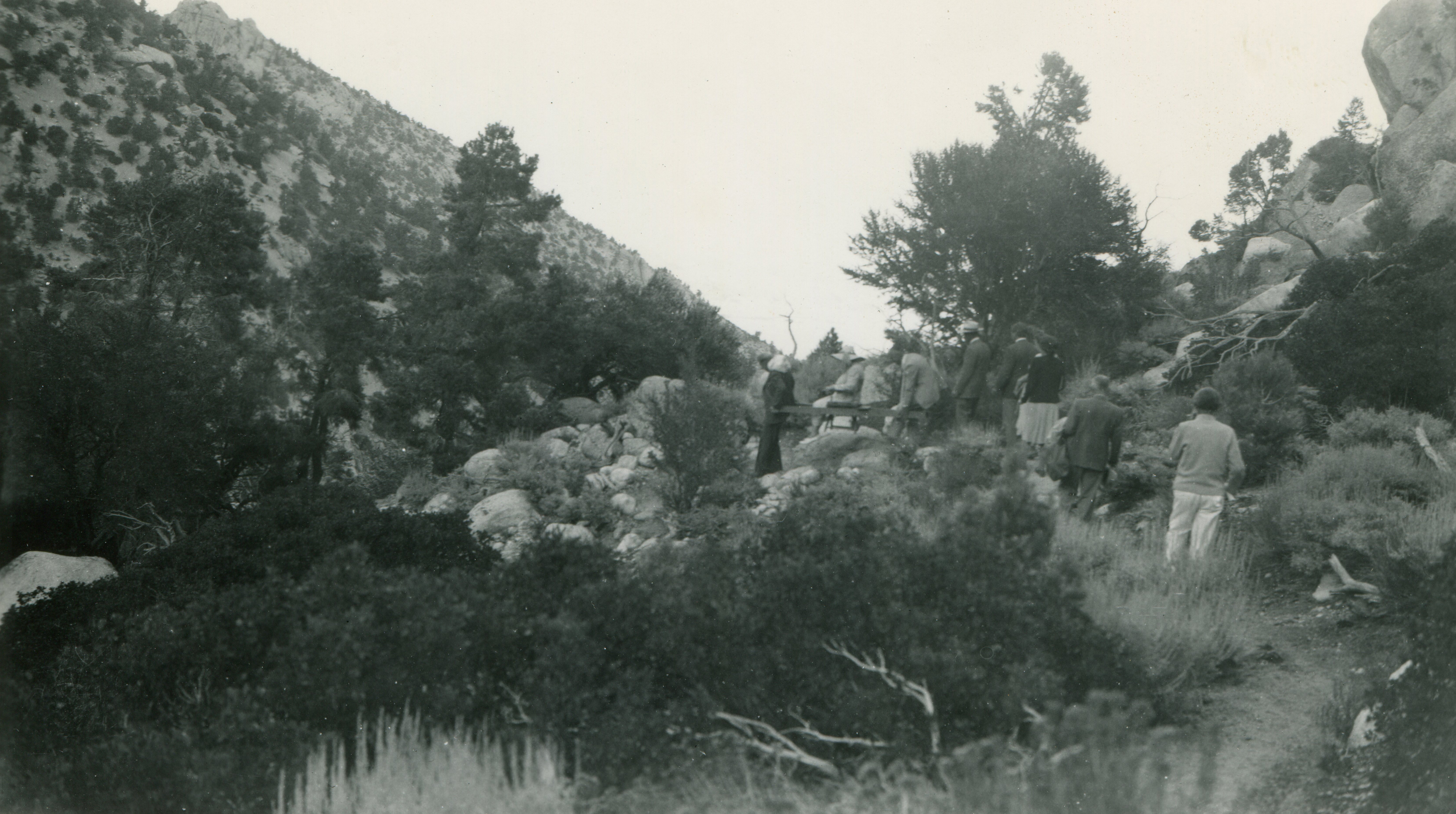 1950 Convention - Sherifa carried on a litter in the hills above the Ashrama